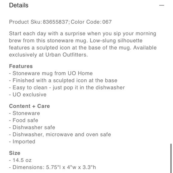 LAST ONE🌷! Urban Outfitters Hidden Icon Flower Mug NEW! - Picture 6 of 13